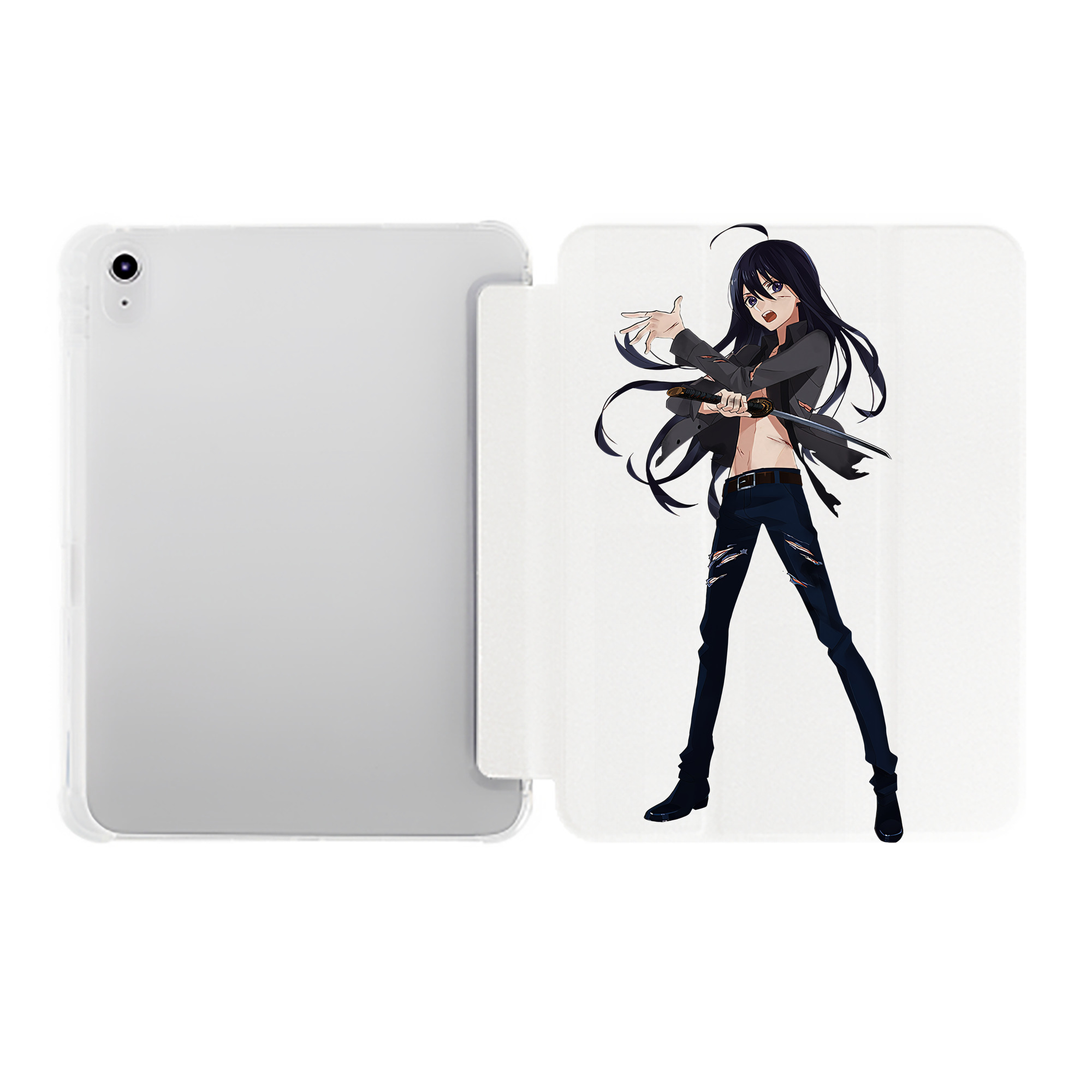 （画像用） 刀剣乱舞 Touken Ranbu IPad ケース ペン収納付き 三つ折りスタンド PUレザー×シリコン 対応機種9.5/10.5/10.9インチ